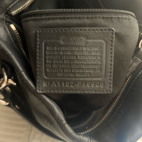 Coach Brooke Black Leather Convertible Bag w/ Perforated C 🖤 - Picture 8 of 10